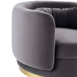 Relish Performance Velvet Swivel Chair - Glam Deco & Ergonomic Lounge Seating