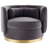 Relish Performance Velvet Swivel Chair - Glam Deco & Ergonomic Lounge Seating
