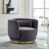 Relish Performance Velvet Swivel Chair - Glam Deco & Ergonomic Lounge Seating