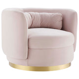 Relish Performance Velvet Swivel Chair - Glam Deco & Ergonomic Lounge Seating