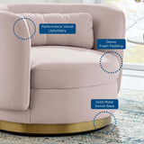 Relish Performance Velvet Swivel Chair - Glam Deco & Ergonomic Lounge Seating