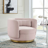 Relish Performance Velvet Swivel Chair - Glam Deco & Ergonomic Lounge Seating
