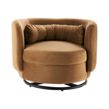 Relish Performance Velvet Swivel Chair - Glam Deco & 360-Degree Swivel