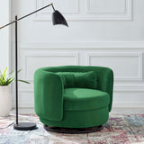 Relish Performance Velvet Swivel Chair - Glam Deco & 360-Degree Swivel