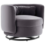 Relish Performance Velvet Swivel Chair - Glam Deco & 360-Degree Swivel