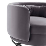 Relish Performance Velvet Swivel Chair - Glam Deco & 360-Degree Swivel