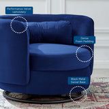 Relish Performance Velvet Swivel Chair - Glam Deco & 360-Degree Swivel