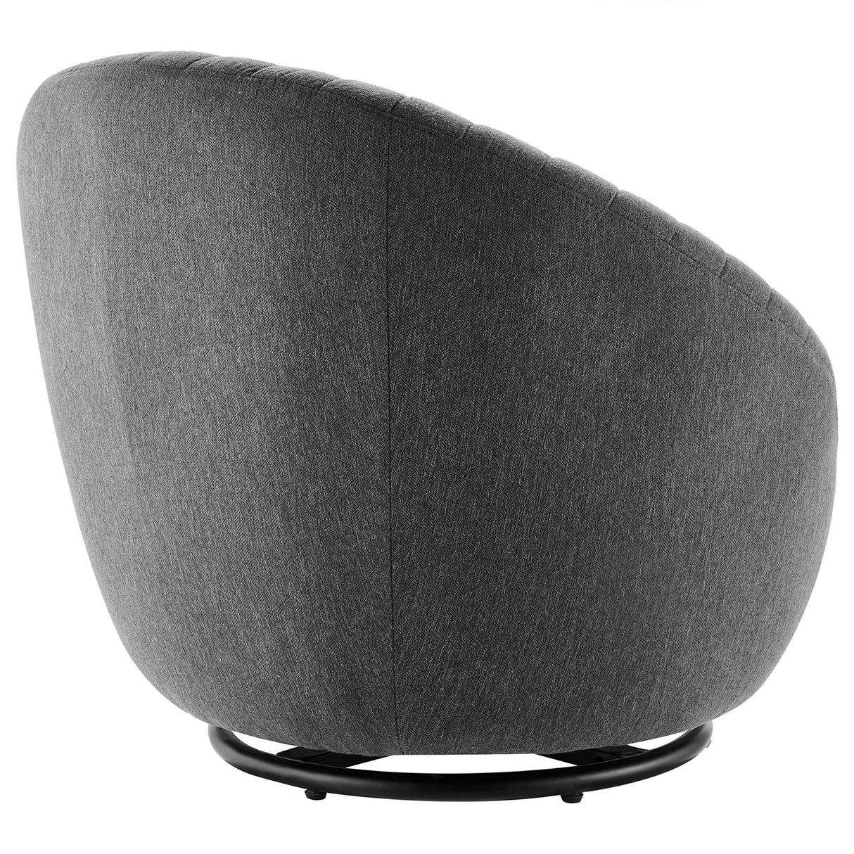 Whirr Tufted Fabric Swivel Chair - Mid-Century Modern & 360-Degree Rotation