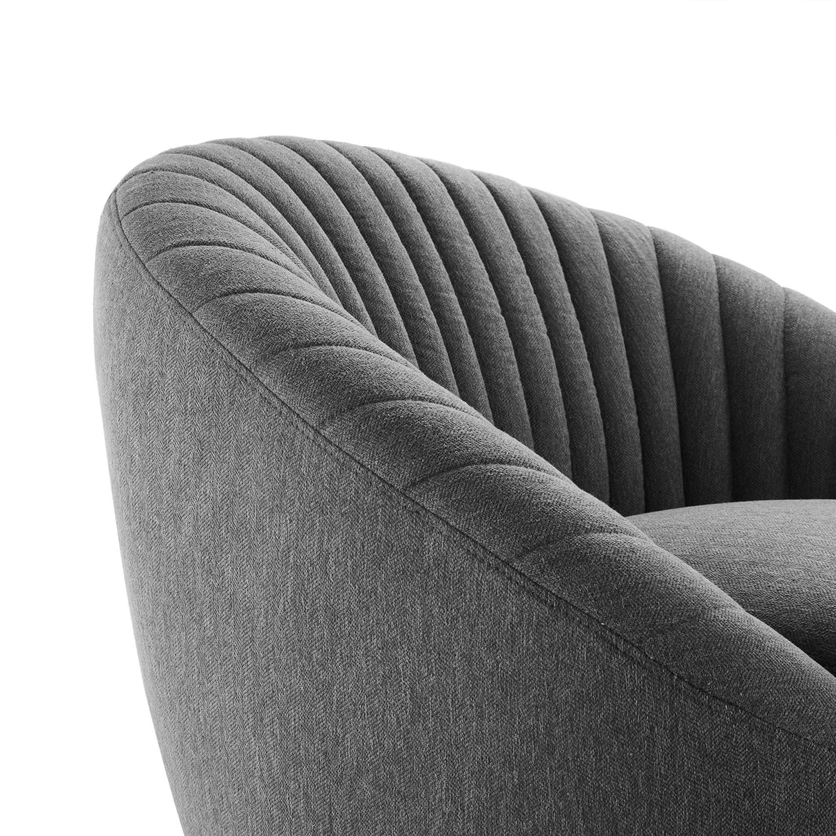 Whirr Tufted Fabric Swivel Chair - Mid-Century Modern & 360-Degree Rotation