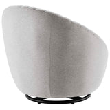 Whirr Tufted Fabric Swivel Chair - Mid-Century Modern & 360-Degree Rotation