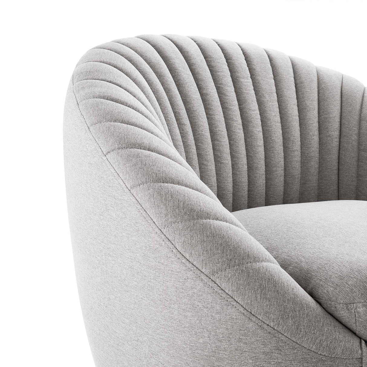 Whirr Tufted Fabric Swivel Chair - Mid-Century Modern & 360-Degree Rotation