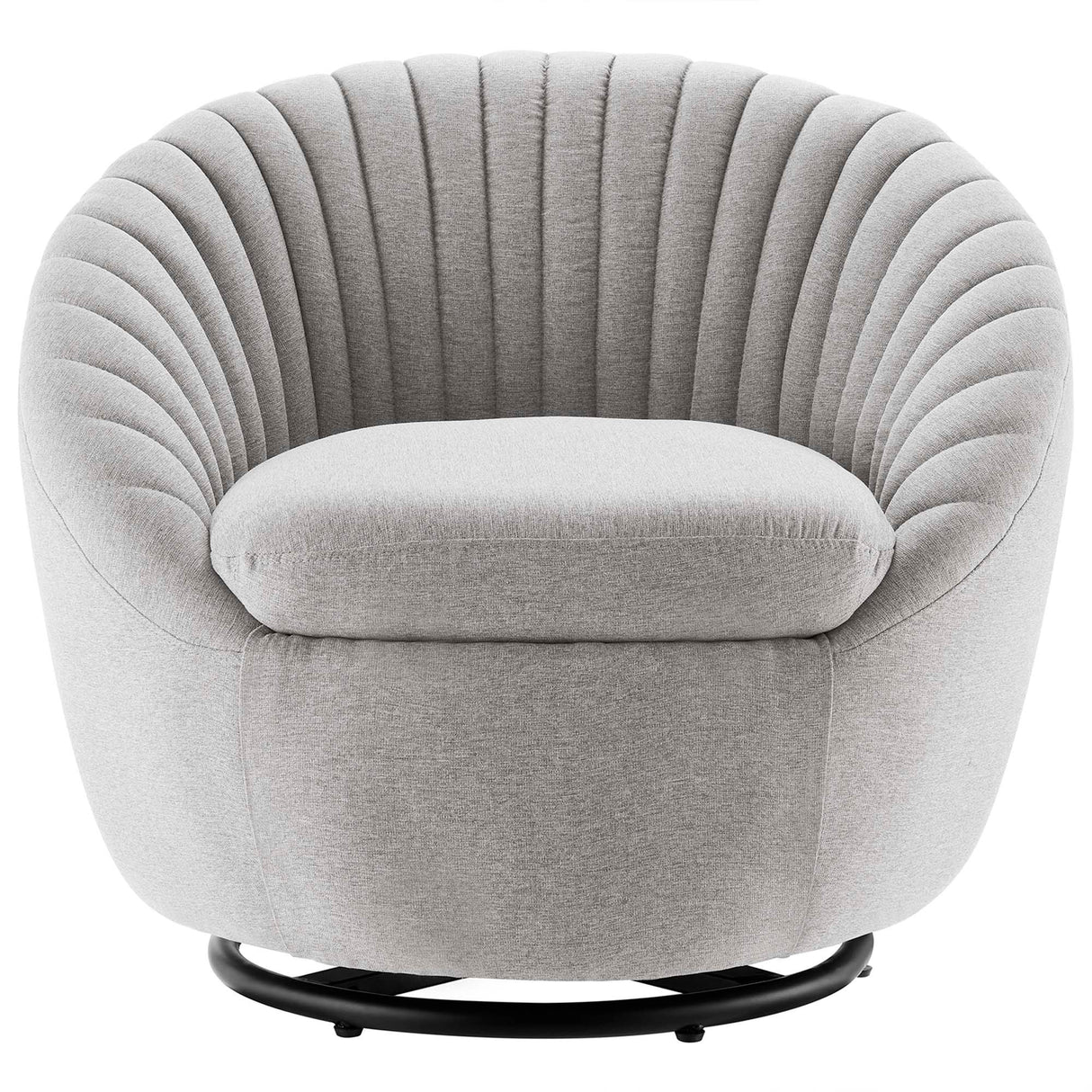 Whirr Tufted Fabric Swivel Chair - Mid-Century Modern & 360-Degree Rotation