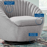 Whirr Tufted Fabric Swivel Chair - Mid-Century Modern & 360-Degree Rotation
