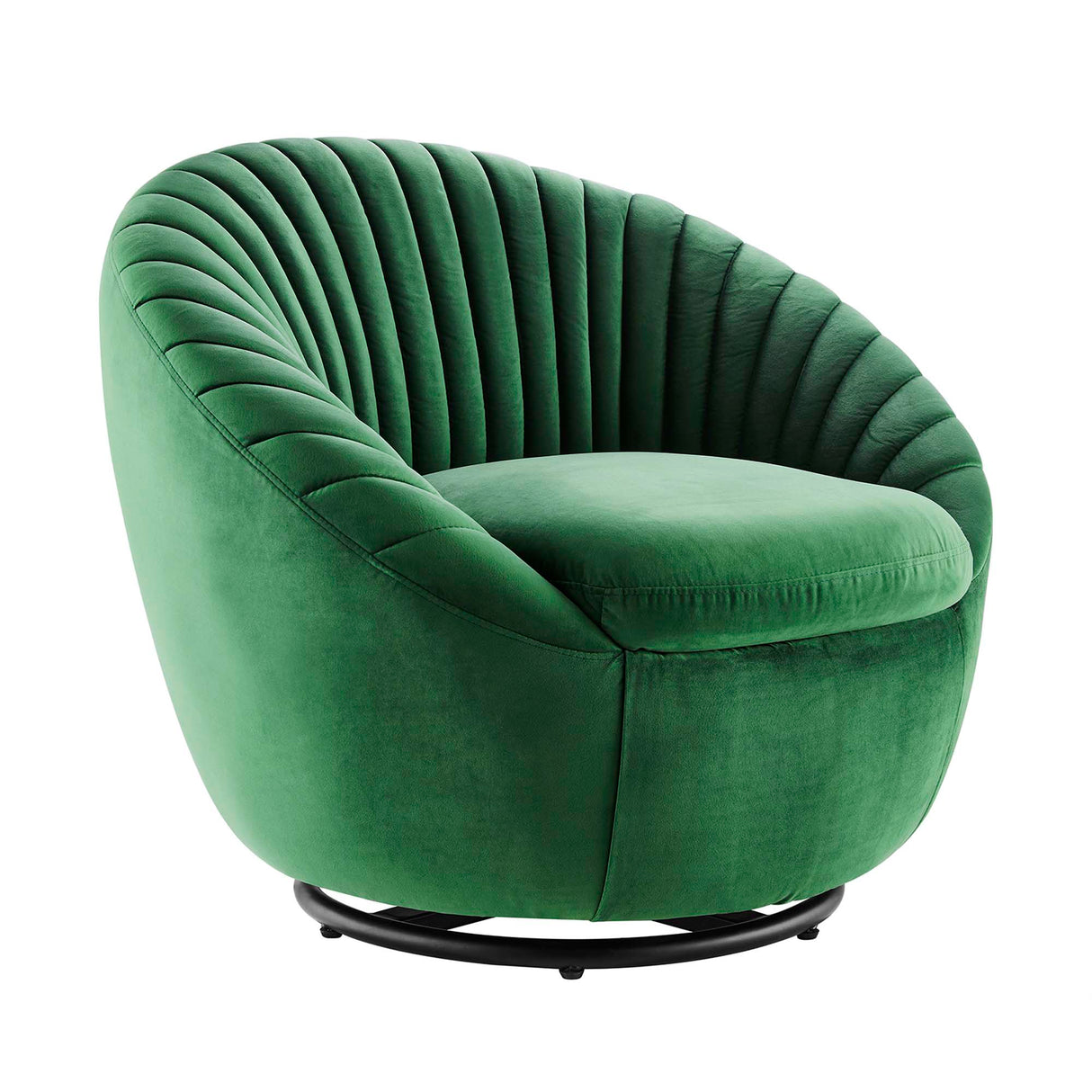 Whirr Tufted Performance Velvet Swivel Chair - Art Deco Style & 360-Degree Functionality