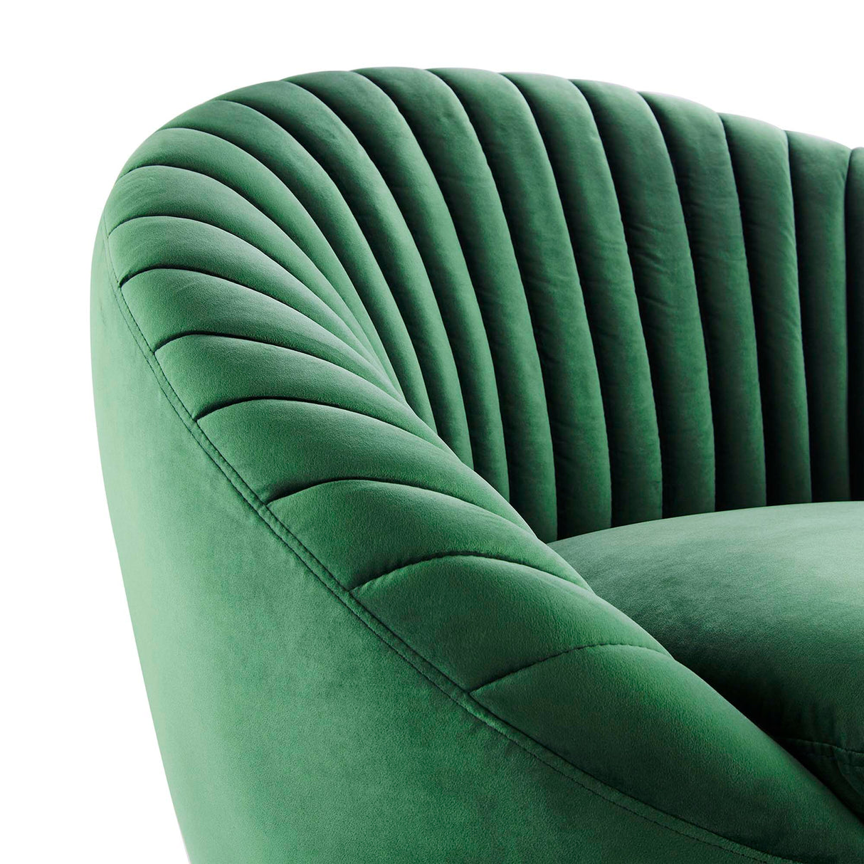 Whirr Tufted Performance Velvet Swivel Chair - Art Deco Style & 360-Degree Functionality