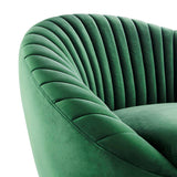 Whirr Tufted Performance Velvet Swivel Chair - Art Deco Style & 360-Degree Functionality
