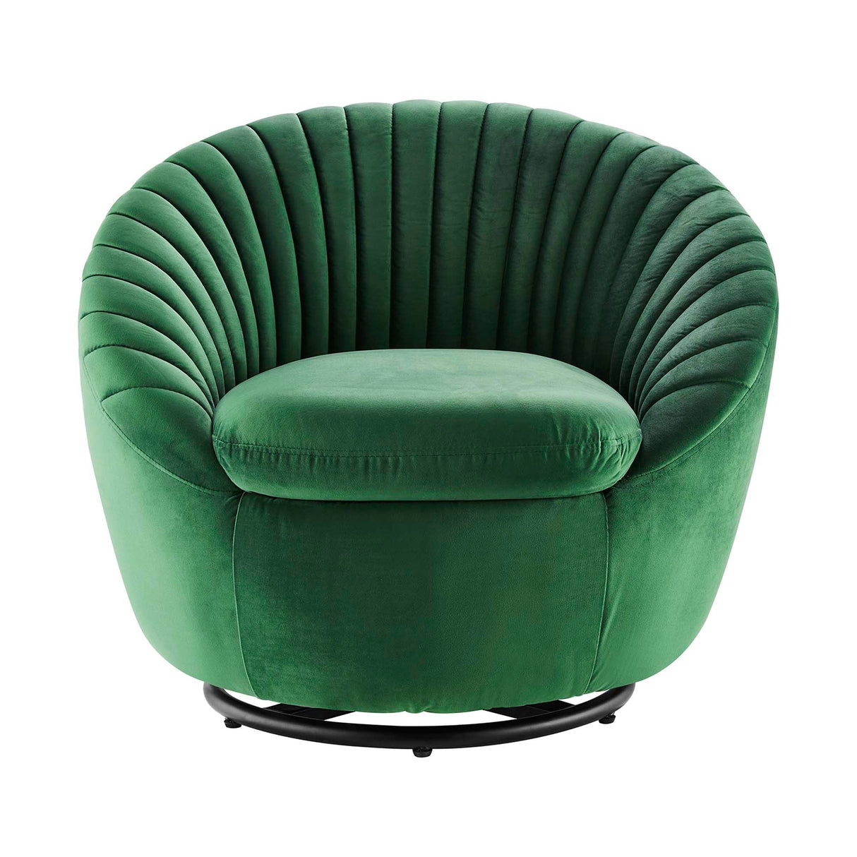 Whirr Tufted Performance Velvet Swivel Chair - Art Deco Style & 360-Degree Functionality