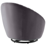 Whirr Tufted Performance Velvet Swivel Chair - Art Deco Style & 360-Degree Functionality