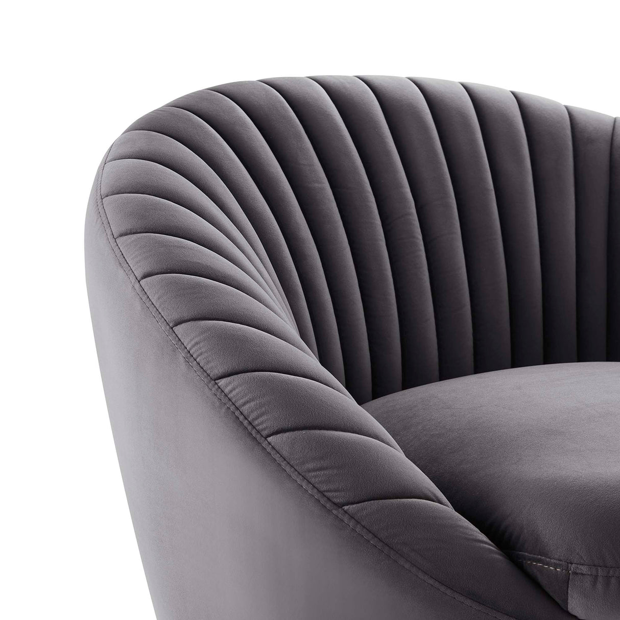 Whirr Tufted Performance Velvet Swivel Chair - Art Deco Style & 360-Degree Functionality