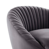 Whirr Tufted Performance Velvet Swivel Chair - Art Deco Style & 360-Degree Functionality