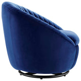 Whirr Tufted Performance Velvet Swivel Chair - Art Deco Style & 360-Degree Functionality