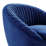 Whirr Tufted Performance Velvet Swivel Chair - Art Deco Style & 360-Degree Functionality