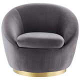 Buttercup Performance Velvet Swivel Chair - Modern Glam & Stain-Resistant