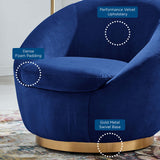 Buttercup Performance Velvet Swivel Chair - Modern Glam & Stain-Resistant