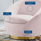 Buttercup Performance Velvet Swivel Chair - Modern Glam & Stain-Resistant
