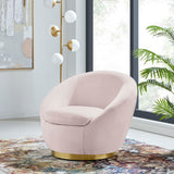 Buttercup Performance Velvet Swivel Chair - Modern Glam & Stain-Resistant