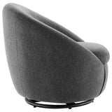 Buttercup Upholstered Fabric Swivel Chair - Mid-Century Modern & 360-Degree Movement