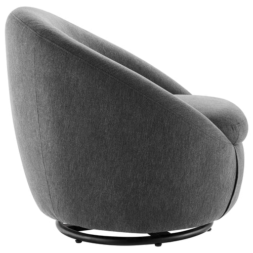 Buttercup Upholstered Fabric Swivel Chair - Mid-Century Modern & 360-Degree Movement