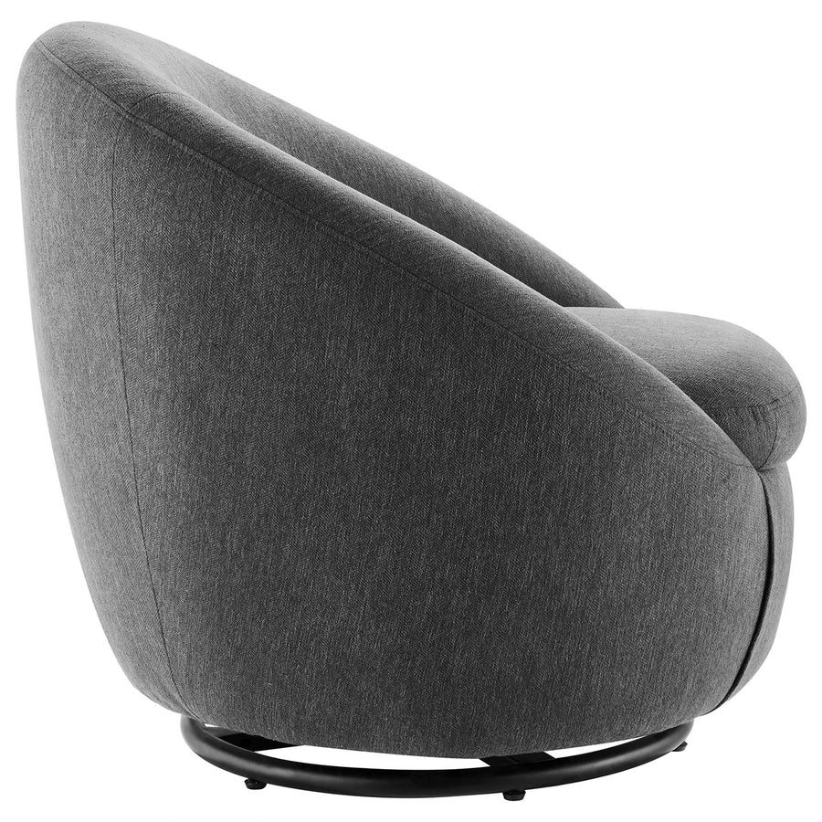 Buttercup Upholstered Fabric Swivel Chair - Mid-Century Modern & 360-Degree Movement