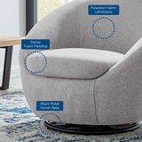Buttercup Upholstered Fabric Swivel Chair - Mid-Century Modern & 360-Degree Movement