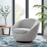 Buttercup Upholstered Fabric Swivel Chair - Mid-Century Modern & 360-Degree Movement