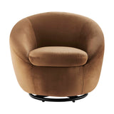 Buttercup Performance Velvet Swivel Chair - Modern Glam & Stain-Resistant