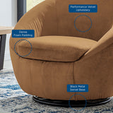 Buttercup Performance Velvet Swivel Chair - Modern Glam & Stain-Resistant