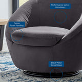 Buttercup Performance Velvet Swivel Chair - Modern Glam & Stain-Resistant