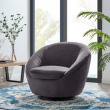 Buttercup Performance Velvet Swivel Chair - Modern Glam & Stain-Resistant