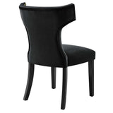 Curve Performance Velvet Dining Chairs - Set of 2 - Mid-Century Modern & Stain-Resistant