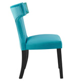 Curve Performance Velvet Dining Chairs - Set of 2 - Mid-Century Modern & Stain-Resistant