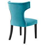 Curve Performance Velvet Dining Chairs - Set of 2 - Mid-Century Modern & Stain-Resistant