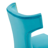 Curve Performance Velvet Dining Chairs - Set of 2 - Mid-Century Modern & Stain-Resistant