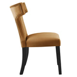 Curve Performance Velvet Dining Chairs - Set of 2 - Mid-Century Modern & Stain-Resistant