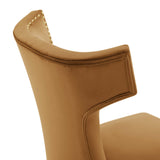 Curve Performance Velvet Dining Chairs - Set of 2 - Mid-Century Modern & Stain-Resistant
