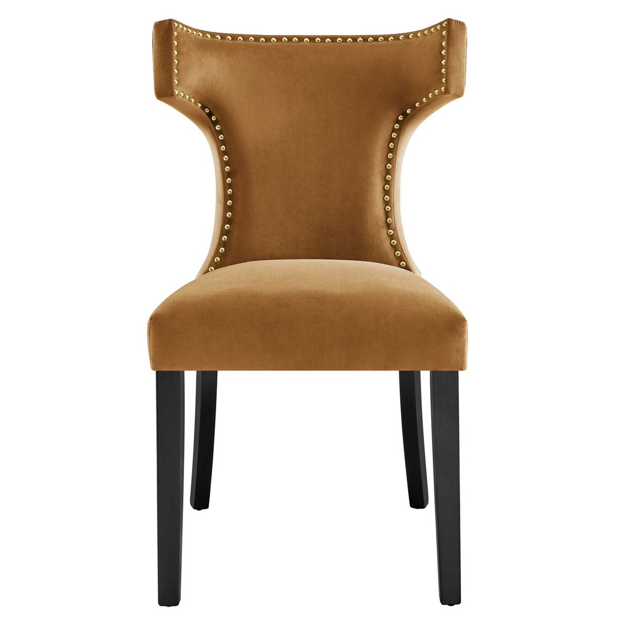Curve Performance Velvet Dining Chairs - Set of 2 - Mid-Century Modern & Stain-Resistant
