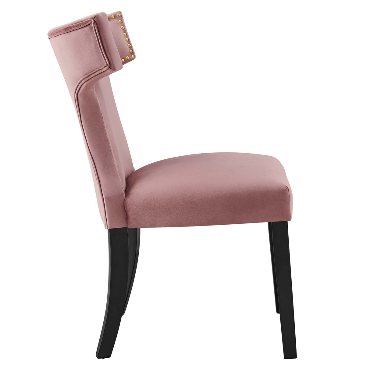 Curve Performance Velvet Dining Chairs - Set of 2 - Mid-Century Modern & Stain-Resistant