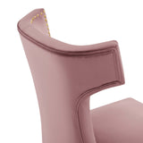 Curve Performance Velvet Dining Chairs - Set of 2 - Mid-Century Modern & Stain-Resistant