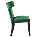 Curve Performance Velvet Dining Chairs - Set of 2 - Mid-Century Modern & Stain-Resistant