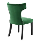 Curve Performance Velvet Dining Chairs - Set of 2 - Mid-Century Modern & Stain-Resistant
